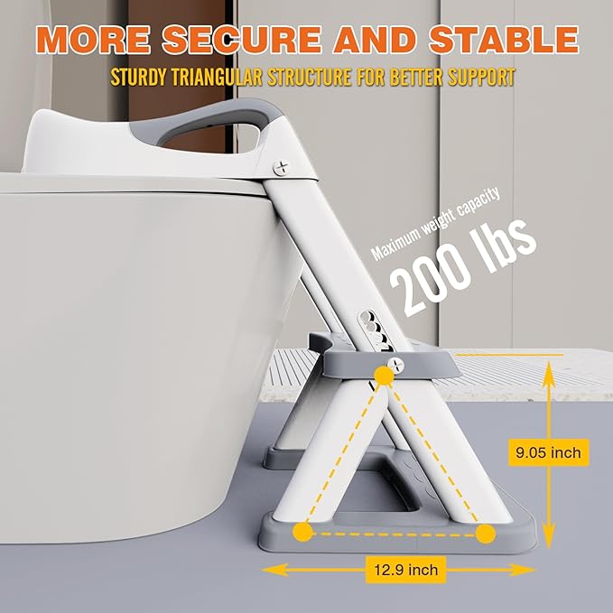 Potty Training Seat, SKYROKU 8868 Upgrade Toddler Toilet Seat for Kids Boys Girls, 2 in 1 Potty Training Toilet, Splash Guard Anti-Slip Pad Step Stool,New Sector-Shape Stabilized Base (Grey)