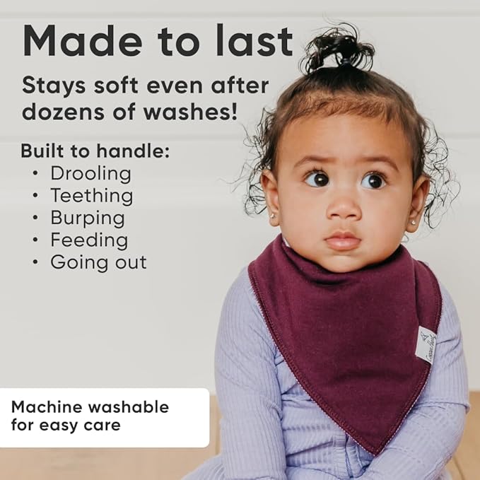 Copper Pearl 4 Pack Soft Cotton Baby Bibs for Drooling and Teething, Absorbent Drool Bibs for Baby Girl and Boy, Adjustable to Fit Newborns to Toddlers, Tons of Styles (Jade)