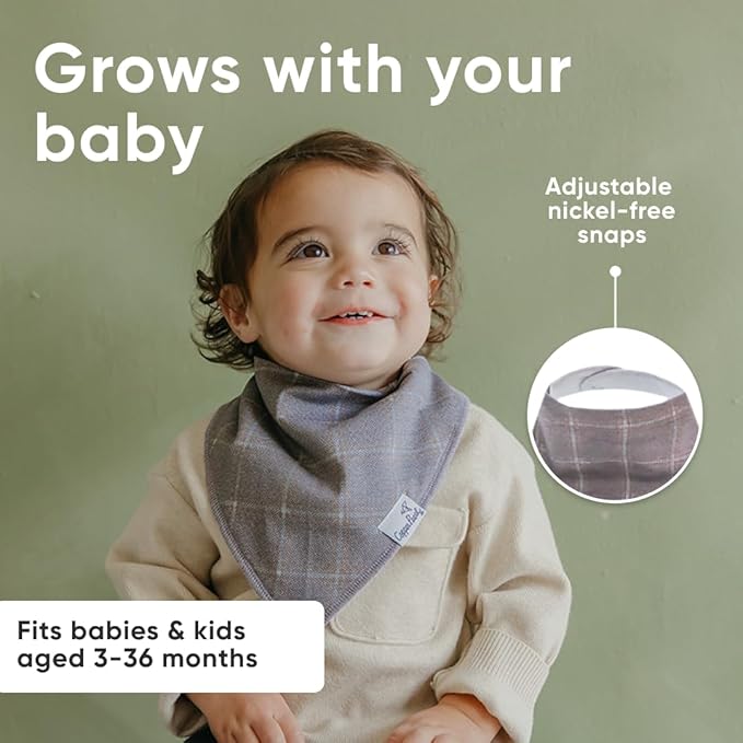 Copper Pearl 4 Pack Soft Cotton Baby Bibs for Drooling and Teething, Absorbent Drool Bibs for Baby Girl and Boy, Adjustable to Fit Newborns to Toddlers, Tons of Styles (Timber)