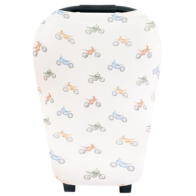 Baby Car Seat Cover Canopy and Nursing Cover Multi-Use Stretchy 5 in 1 Gift "Ryder" by Copper Pearl