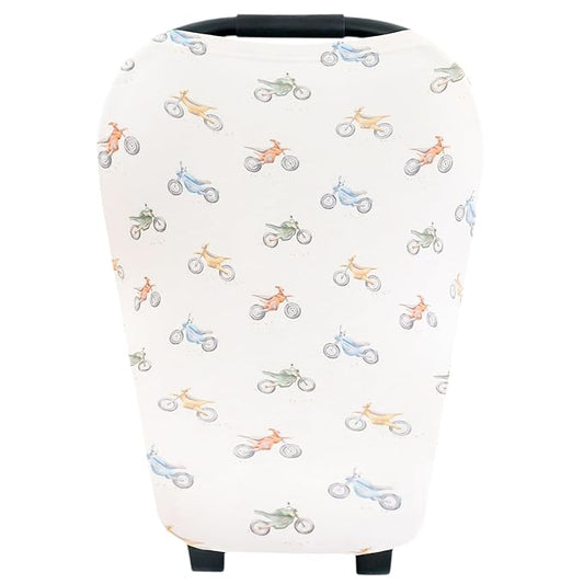 Baby Car Seat Cover Canopy and Nursing Cover Multi-Use Stretchy 5 in 1 Gift "Ryder" by Copper Pearl