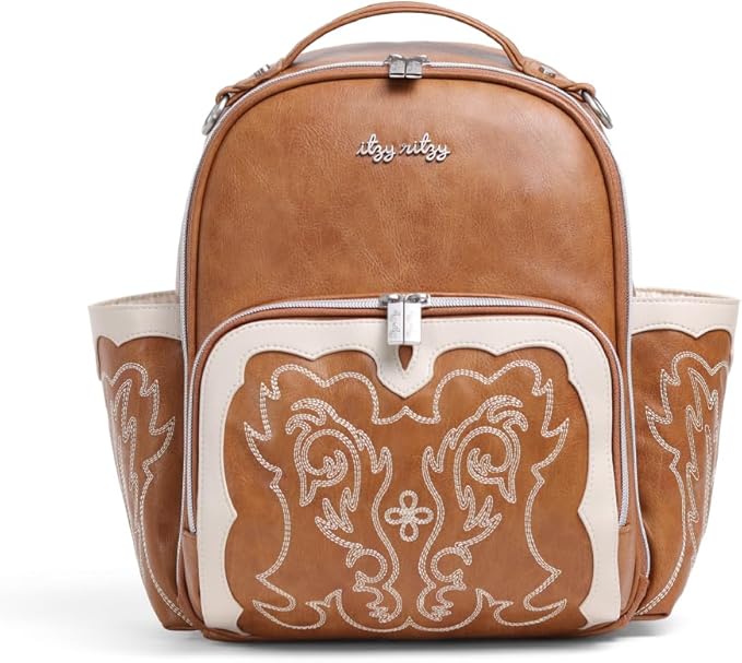 Itzy Ritzy Unisex Baby Mini Plus Diaper Bag, Saddle