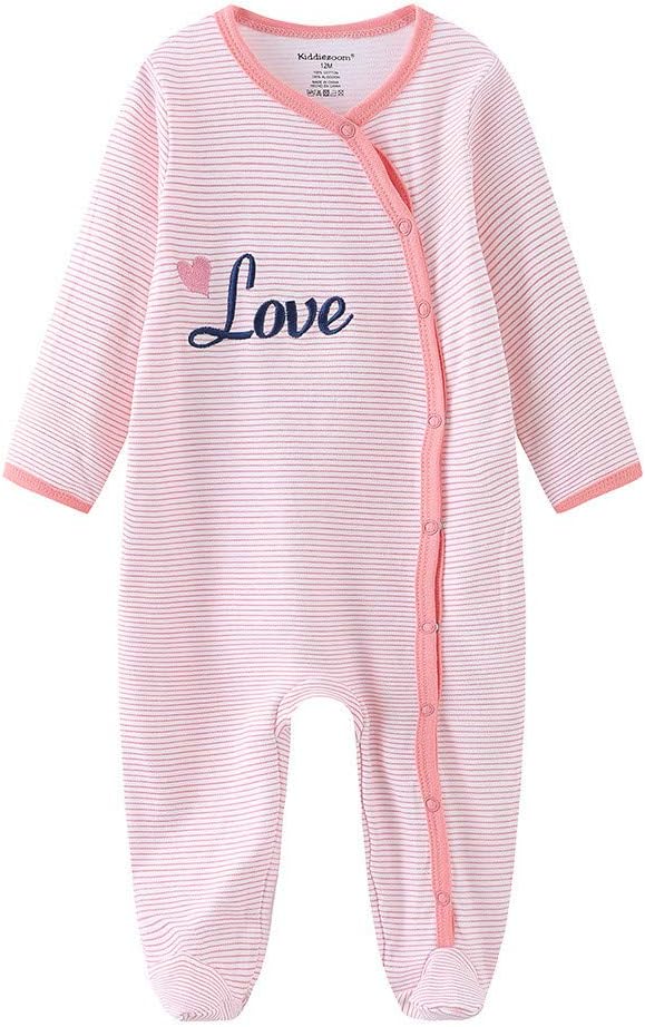 Kiddiezoom Baby Footed Cotton One-Piece Romper Jumpsuit Pajamas