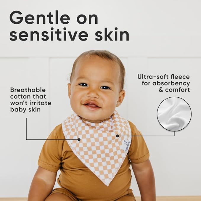 Copper Pearl 4 Pack Soft Cotton Baby Bibs for Drooling and Teething, Absorbent Drool Bibs for Baby Girl and Boy, Adjustable to Fit Newborns to Toddlers, Tons of Styles (Vance)