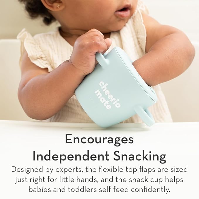 Snack Cups for Toddlers by Bella Tunno, Silicone Spill Proof Food Container with Lid, Babies & Kids 6-12 Months, Cheerio Mate