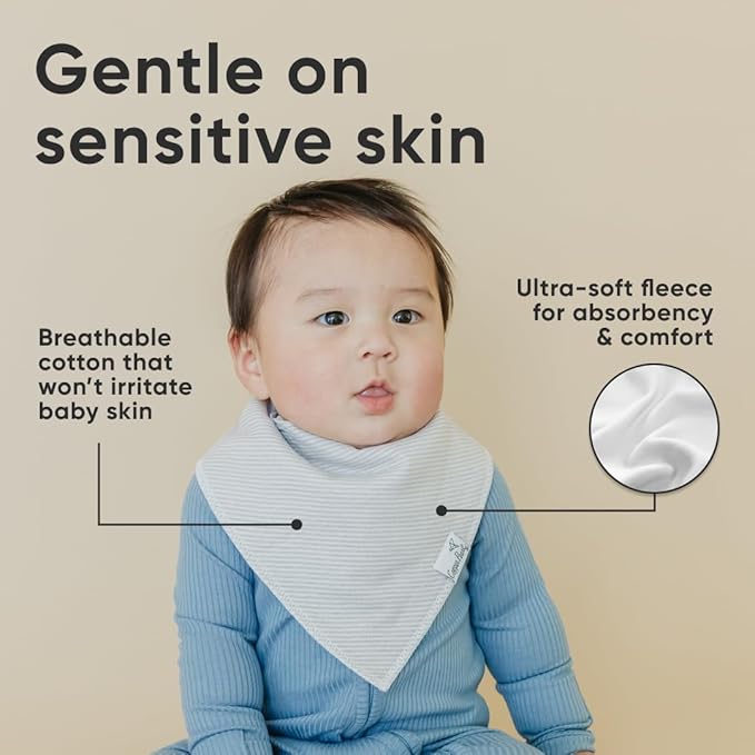 Copper Pearl 4 Pack Soft Cotton Baby Bibs for Drooling and Teething, Absorbent Drool Bibs for Baby Girl and Boy, Adjustable to Fit Newborns to Toddlers, Tons of Styles (Oxford)