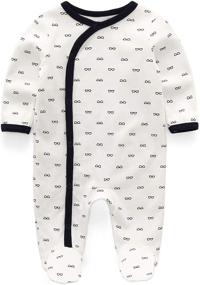 Kiddiezoom Baby and Toddler Boys'Snug Fit Footed One-Piece Romper Jumpsuit Cotton Cotton Footed Outfit