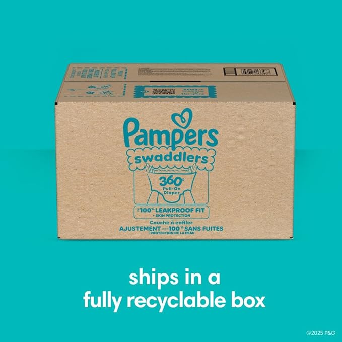 Pampers Swaddlers 360 Pull-On Diapers, Size 7, 84 Count for up to 100% Leakproof Skin Protection and Easy Changes