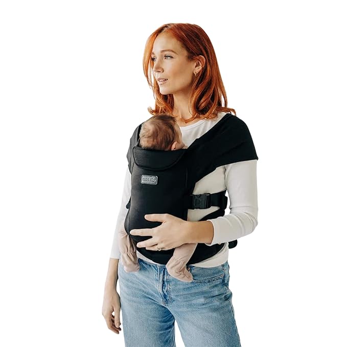 Tushbaby Pearl Wrap Carrier – Ergonomic Wrap for Newborns 8-20 lbs – Hands-Free Baby Carrier with Storage, Bottle Holder & Wipe Attachment – Soft, Breathable Fabric & Adjustable Fit – Easy On/Off