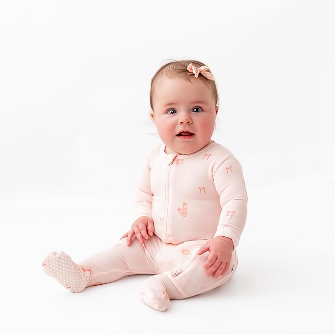 Bamboo Little Soft Baby Footie Pajamas, Baby Clothes, Newborn Sleepers, 95% Viscose and 5% Spandex, 0-24 Months