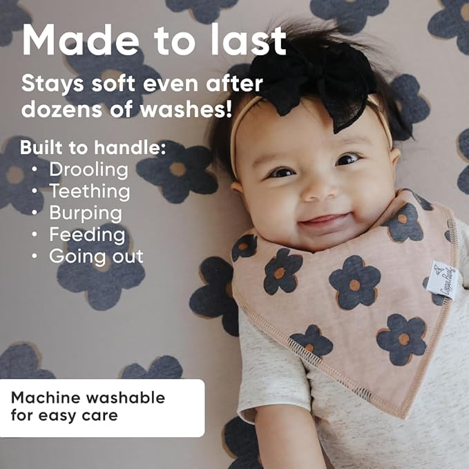 Copper Pearl Baby Bandana Drool Bibs for Drooling and Teething 4 Pack Gift Set Gemma in Tan