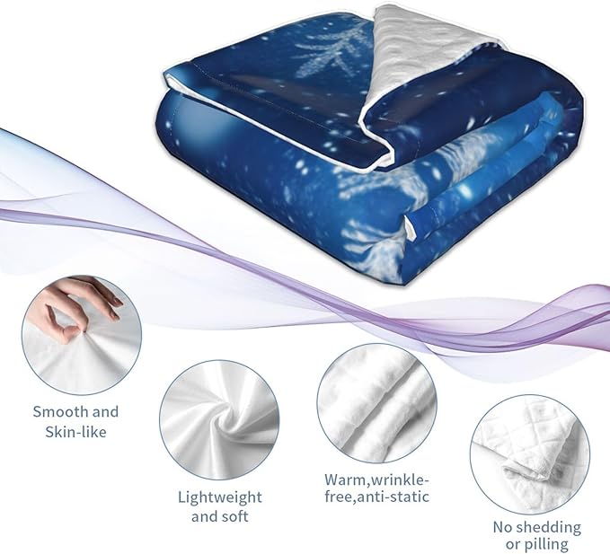 Baby Blanket Snowflake Snow Christmas Pattern Winter for Boy Girl Newborn 30x40 Inch Toddler Infant Nursery Throw Blankets Double Layer Comfy Soft Plush Stroller Crib Quilt