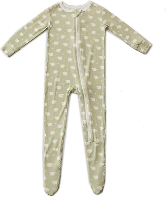 Bamboo Little Soft Baby Footie Pajamas, Baby Clothes, Newborn Sleepers, 95% Viscose and 5% Spandex, 0-24 Months