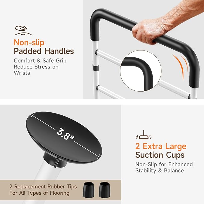 WAYES Bed Rails for Elderly Adults - Bed Safety Handle, Adjustable Height, Fits King, Queen, Full, Twin Bed