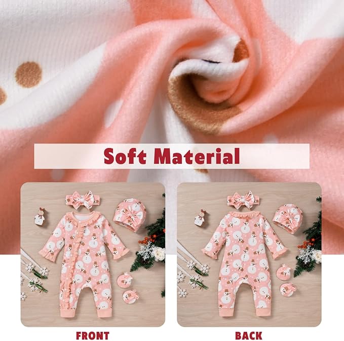 Aalizzwell Baby Girls Romper Outfit Fall Winter Clothes with Accessories