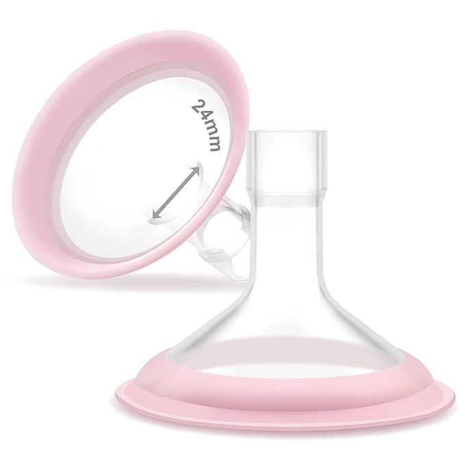 24mm Maymom MyFit Shields, Pano Series; Compatible with Medela Breast Pump- PersonalFit, Freestyle, Harmony, Maxi, Freestyle Flex Connector; Connect to Maymom Widemouth/Narrow Connector, 2pcs
