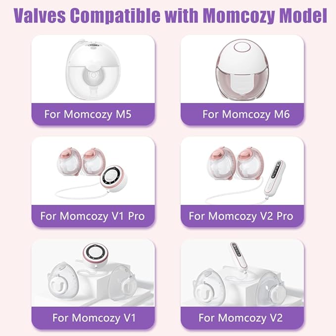 2Pcs Duckbill Valves Compatible with Momcozy M5 Wearable Breast Pump and for Momcozy V1 / V2 Hands Free Pumps, M5/V1/V2 Breast Pump Replacement Accessories