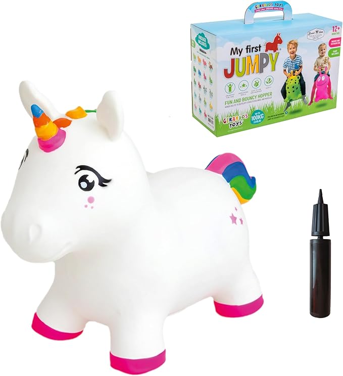 GERARDO'S Ride-On Unicorn | Kids Bouncy Animal Hopper | Toys for Toddler Girls & Boys | Inflatable Unicorn Includes Birth Certificate & Hand Pump