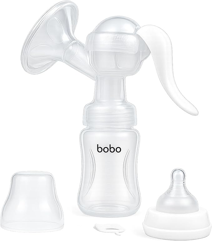 YOHKOH Manual Breast Pump with Silicone Cushion - Ultra Comfort & Quiet, BPA Free, 180ml (6oz) Milk Collector, Portable Breast Milk Catcher Baby Feeding Pumps