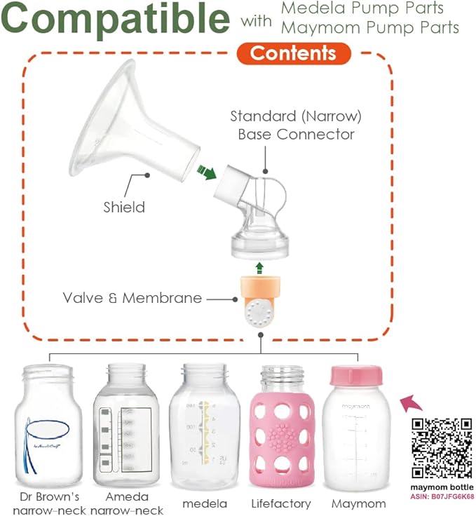 Maymom MyFit Pump Parts 21mm Compatible with Medela Breast Pump Parts Flange Use on Medela Pump in Style Personalfit Connector