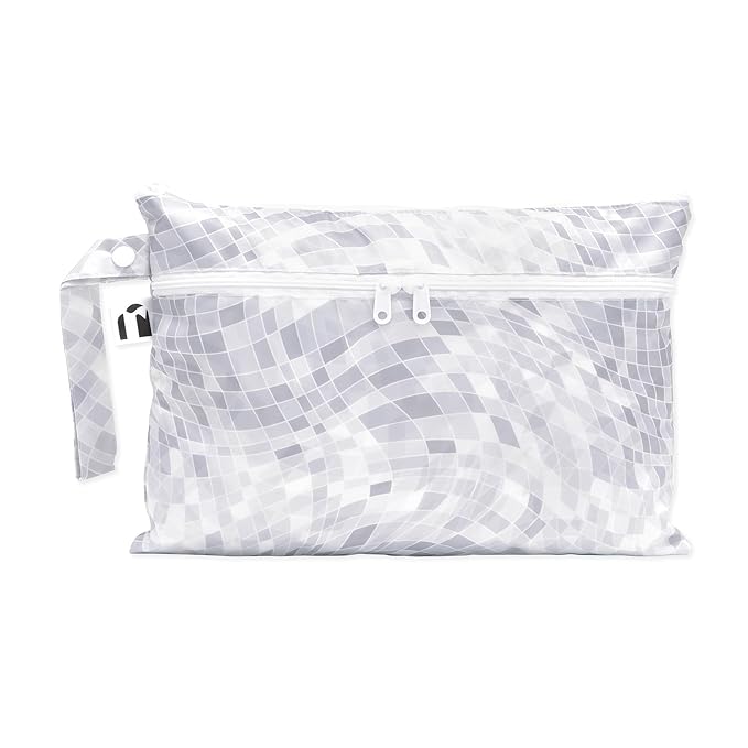 Roamio Waterproof Wet Dry Clutch Bag for Baby, Travel, Swim Suit, Cloth Diapers, Pump Parts, Pool, Gym Clothes, Toiletry, Hook to Stroller, Pack for Daycare, Zip Bag, Packing Pouch, Disco Ball Gray