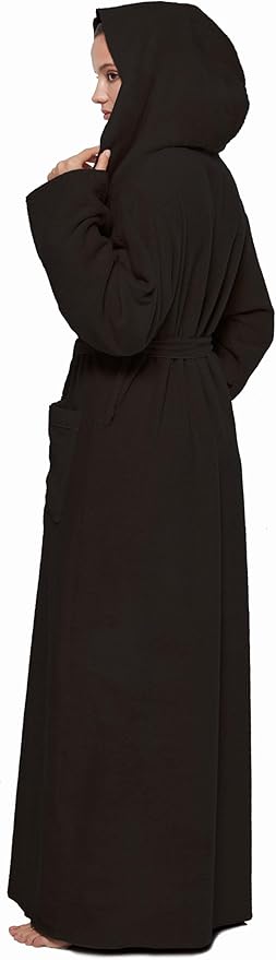 Arus Women's Princess Robe Ankle Long Hooded Lightweight Turkish Cotton Bathrobe