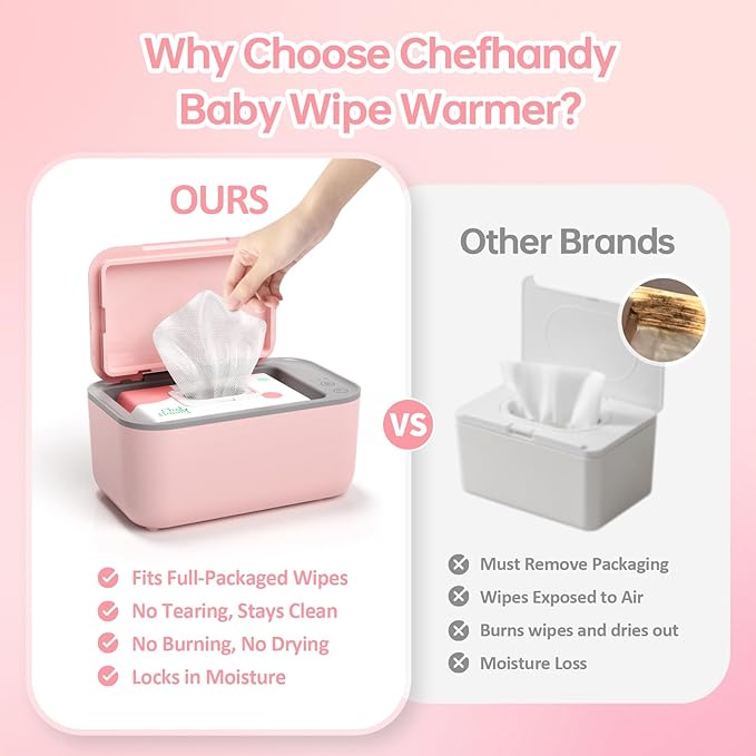 Wipe Warmer, Baby Wipe Warmer with 3 Modes Temperature Control, Diaper Wipes Dispenser with Large Capacity, Evenly Overall Heating, Constant Temperature Wipe Holder