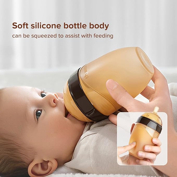 Thyseed Silicone Natural Breast-Like Bottle with Nipple(7-10 Months),8oz,1pack