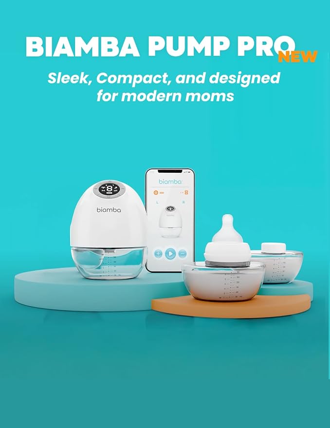Pump Pro Portable Breast Pump Hands Free - 180mL Capacity Wearable Breastfeeding Pumps with App Control, Electric Hands Free Breast Pumps with 3 Modes, 9 Suction Levels, Slim Design, Single