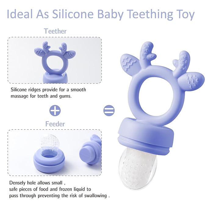 Baby Fruit Feeder,Teething Toys,Silicone teethers for Babies 3-12 Months for Baby Feeding