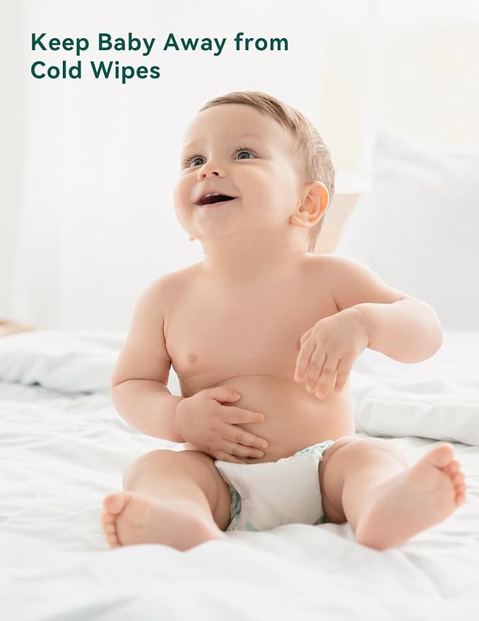 Babelio Baby Wipe Warmer and Wet Wipes Dispenser | Large Capacity Wipes Warmer for Babies with Night Light | Top Even Heating, 4-Level Temperature (100-131℉) | Newborn Essentials