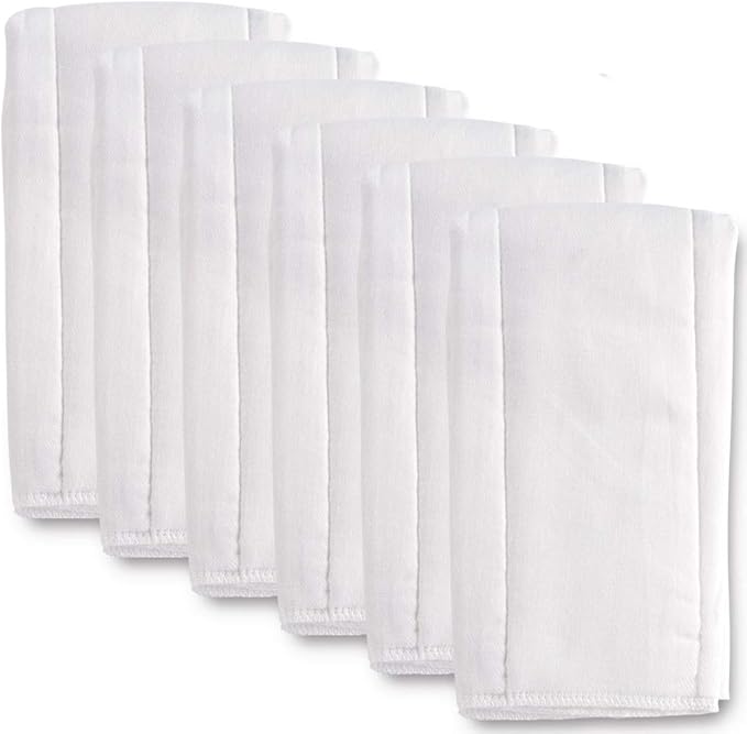 6 Ply Cloth Diapers Burp Cloth, Fasoar Thick Washable Absorbent Cotton Diaper for Babies and Toddlers Multi-Use 6/10/12 Count