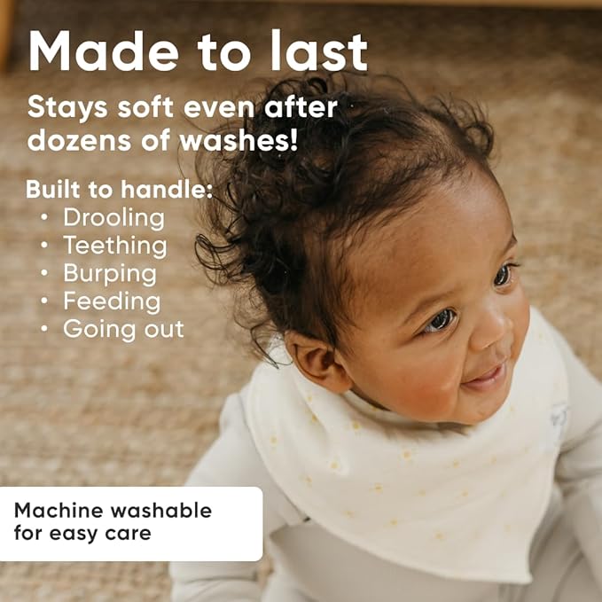 Copper Pearl 4 Pack Soft Cotton Baby Bibs for Drooling and Teething, Absorbent Drool Bibs for Baby Girl and Boy, Adjustable to Fit Newborns to Toddlers, Tons of Styles (Santa Fe)