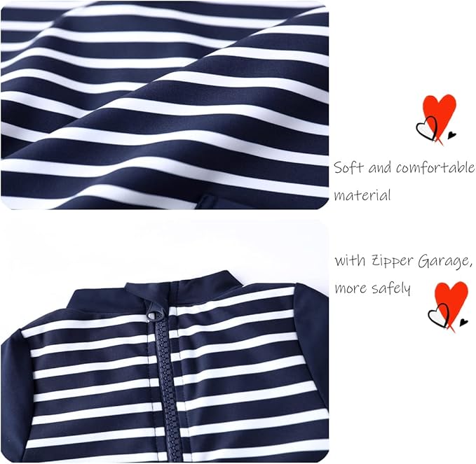 UMELOK Baby Boys UPF 50+ Sun Protection One Piece Rashguard Swimsuit with Snap Bottom