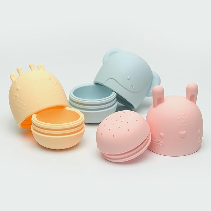 Loulou Lollipop Silicone Squirt and Play Easy Clean Bath Toys - Pastel