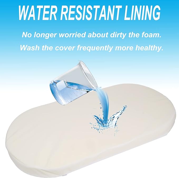 Mecc ecoh Baby Bassinet Mattress, 100% Breathable Cover, Water-Resistant Lining, Oval 33"x20"x2" Fit for Maxi-COSI Bassinet