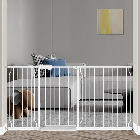 Fairy Baby Extra Wide Baby Gates 71.7-76.3 Inch, Auto Close Child Safety Gates for Stairs Banister Doorways Hallway,Indoor Safety Child Gates for Kids or Pets