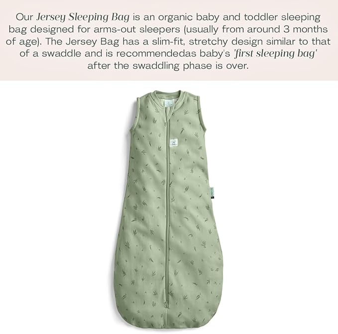 ergoPouch 1.0 Tog Jersey Sleeping Bag – Arms-Out Baby Sleep Sack – Soft, Breathable & Comfortable (8-24 Months, Willow)