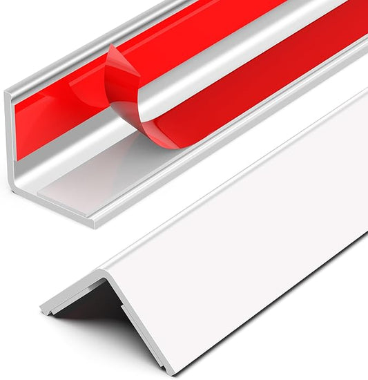 Frychee Wall Corner Protector, Walls Edge Protector,Self-Adhesive Wall Corner Guards,PVC Double Side Edge Protector, Furniture Stairs Guard (2, 2.5x150cm/0.98x59.1in)