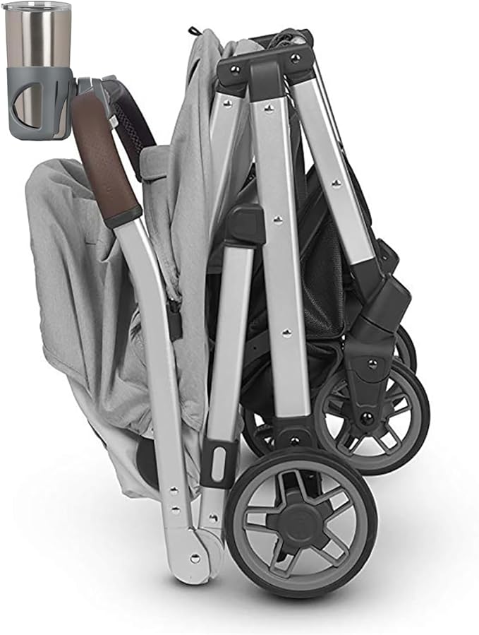 New Cup Holder Compatible with UPPAbaby Cup Holder (for Vista, Cruz and Minu). A Solid Super Secure Fit. 360 Degrees Rotatable. Anti-Shake Spill Resistant. (Gray)