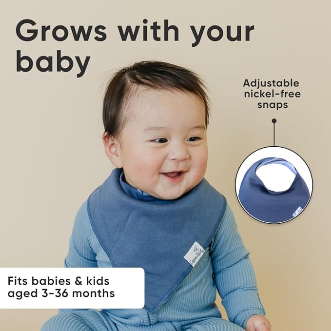 Copper Pearl 4 Pack Soft Cotton Baby Bibs for Drooling and Teething, Absorbent Drool Bibs for Baby Girl and Boy, Adjustable to Fit Newborns to Toddlers, Tons of Styles (Oxford)