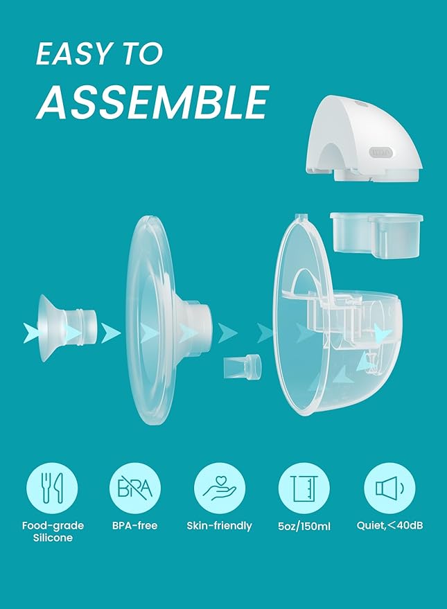 Paruu Hands Free Breast Pump P16, Wearable Breast Pump Electirc Portable with 4 Modes & 12 Levels, Max 309mmHg Strong Suction 19/21/24mm Flange Inserts Wearable Breastfeeding Pump, 2 Pack White