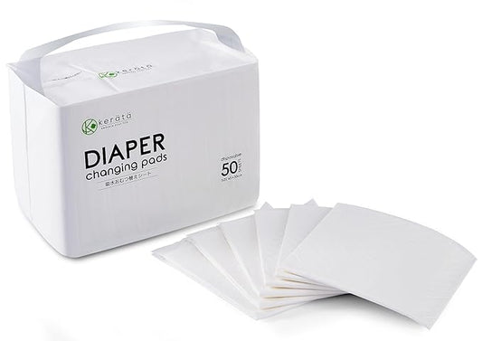 Disposable Changing Pads for Baby, 50 Pack Disposable Changing Pad Liners, Waterproof Disposable Underpads, Ultra Absorbent Super Soft Breathable Diaper Changing Mat 13 x 18 in