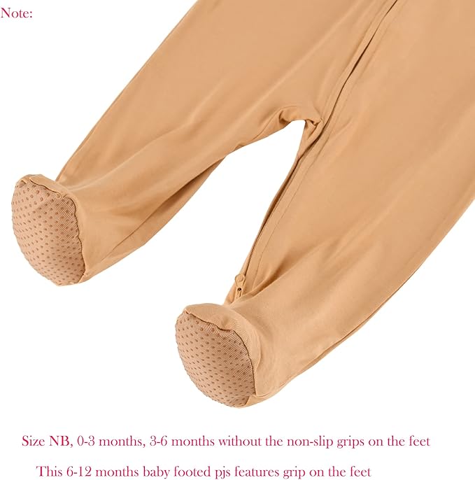 Aablexema Baby Footie Pajamas Zipper - Rayon from Bamboo Infant Footed Pjs with Mittens Sleepwear Jammies