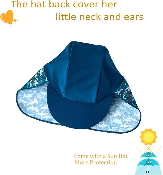 UMELOK Baby Boys UPF 50+ Sun Protection One Piece Rashguard Swimsuit with Snap Bottom