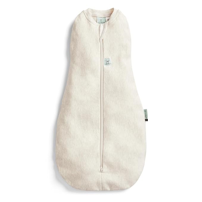 ergoPouch Cocoon Swaddle Sack 1.0 TOG - Baby Sleep Sack, Gentle Snug Fit Helps Calm Startle Reflex, Ideal for Arms In/Out Sleeping, Soft Breathable Fabric for Better Sleep (3-6 Months, Oatmeal Marle)