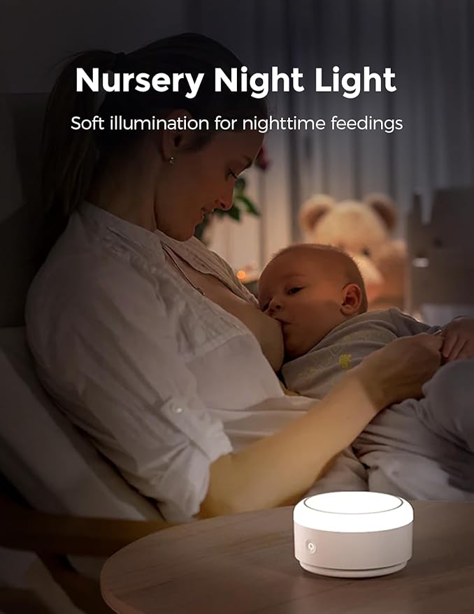 Momcozy Sound Machine for Baby | Portable White Noise Sound Machine for Sleep Rechargeable | 20 Sleep Sounds White Noise Machine with Nursery Night Light | Travel Sleep Sound Machine Battery Based