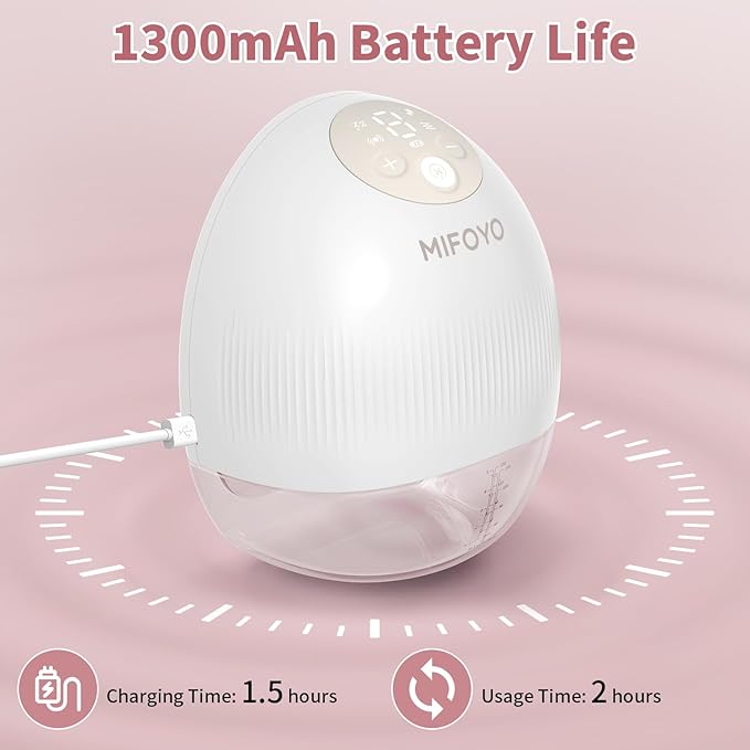 Breast Pump, Wearable Breastfeeding Pump, Electric Breast Pumping, Hands Free Breast Pump with 4 Modes & 9 Levels - Rechargeable Milk Pump, Smart Display for Moms, 24mm 2 Pack