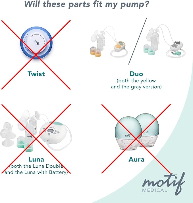 Motif Medical Duo Breast Pump Flange – Comfortable Breast Pump Flanges for Better Milk Flow & Pumping Ease - Ideal Breast Pump Flange Insert for Breastfeeding Moms (2 Shields, 21mm)