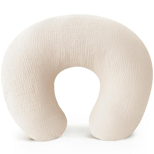 Konssy Muslin Nursing Pillow Covers, 100% Cotton Soft & Adorable Covers for Breastfeeding Pillows, Slipcovers for Newborn Baby Boys & Girls